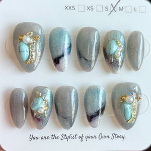 Short Almond 857-885 Design Press On Nail Selections