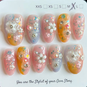 Short Almond 857-885 Design Press On Nail Selections