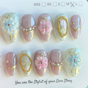 Short Almond 800-829 Design Press On Nail Selections