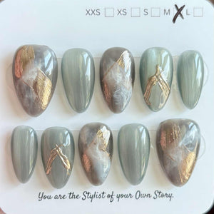 Short Almond 800-829 Design Press On Nail Selections
