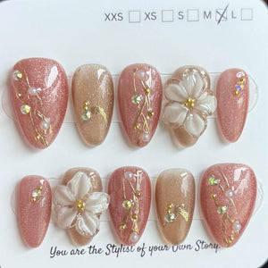 Short Almond 857-885 Design Press On Nail Selections