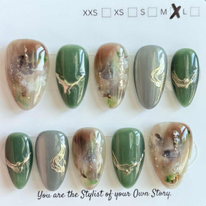 Short Almond 800-829 Design Press On Nail Selections