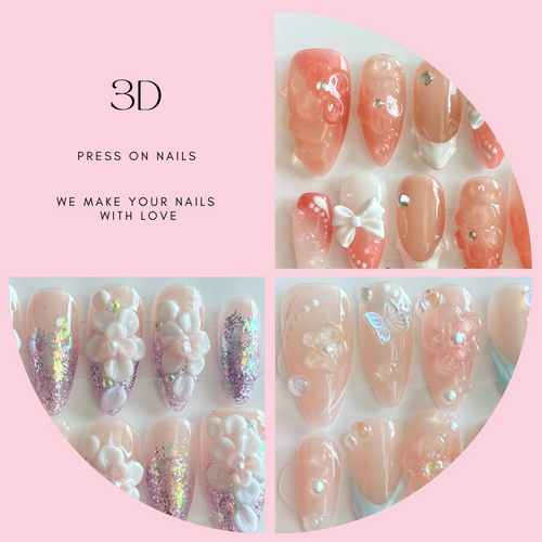 NEW 3D Designs 1001-1027 Press On Nail Selections