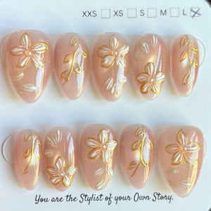 Short Almond 800-829 Design Press On Nail Selections