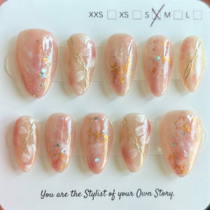 Short Almond 857-885 Design Press On Nail Selections