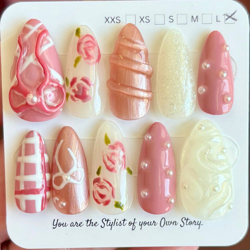 61 Press On Nail Set Size L