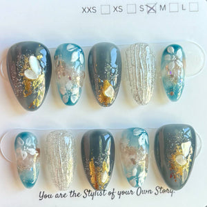 Short Almond 800-829 Design Press On Nail Selections