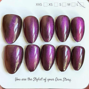 Short/ Medium Almond Cat Eye 700-722 Press On Nail Selections