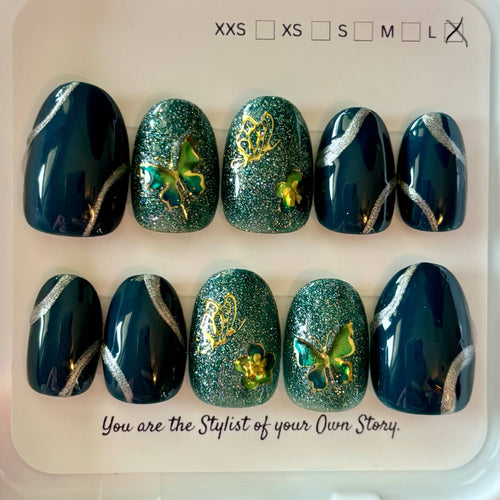 11 Press On Nail Set Size L