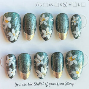 Short Almond 800-829 Design Press On Nail Selections