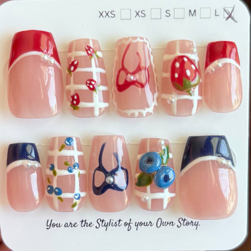 63 Press On Nail Set Size L