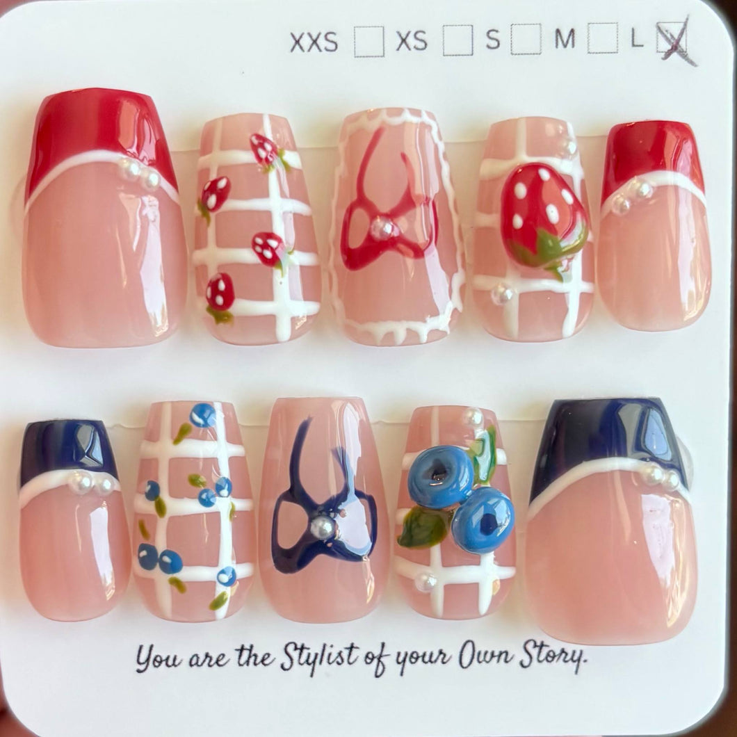63 Press On Nail Set Size L