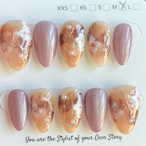 Short Almond 800-829 Design Press On Nail Selections