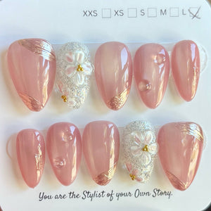 Short Almond 800-829 Design Press On Nail Selections