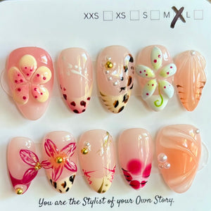 Short Almond 822-846 Design Press On Nail Selections