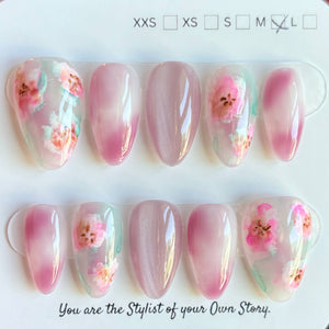 Short Almond 830-856 Design Press On Nail Selections