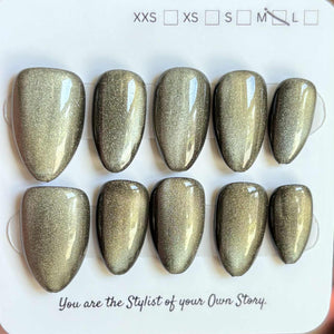 Short/ Medium Almond Cat Eye 700-722 Press On Nail Selections