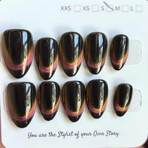 Short/ Medium Almond Cat Eye 700-722 Press On Nail Selections
