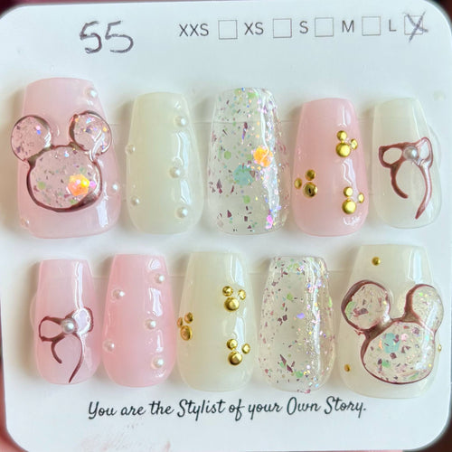 55 Press On Nail Set Size L