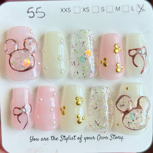 55 Press On Nail Set Size L