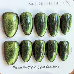 Short/ Medium Almond Cat Eye 700-722 Press On Nail Selections