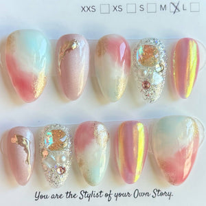 Short Almond 800-829 Design Press On Nail Selections
