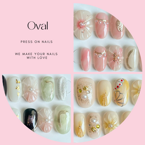 Short Oval 900-924 Design Press On Nail Selections