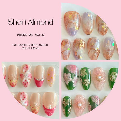 NEW Short Almond 830-856 Design Press On Nail Selections
