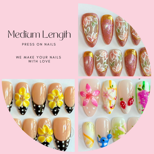 Medium Length 1001-1027 Press On Nail Selections