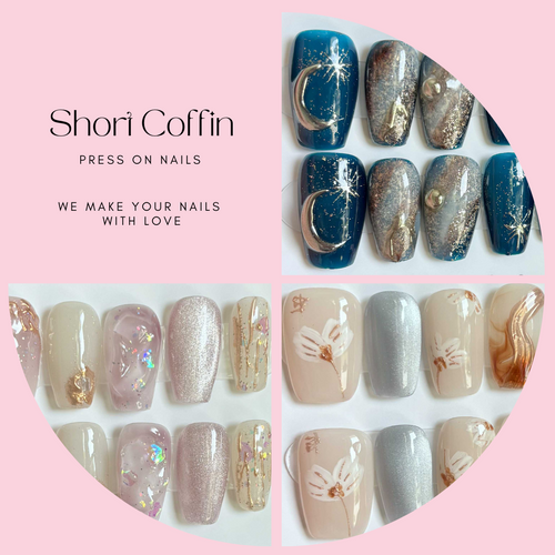 Short Coffin/Square 430-446 Press On Nail Selections