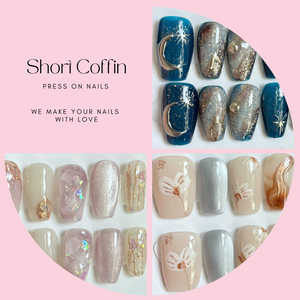Short Coffin/Square 430-446 Press On Nail Selections