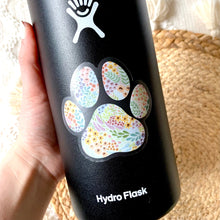 Clear Floral Paw Print Sticker 2.75x2.75in